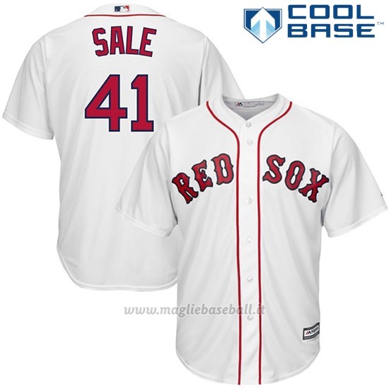 Maglia Baseball Uomo Boston Red Sox 41 Chris Sale Bianco2017 Cool Base